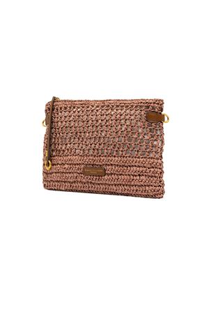 Nefeli pouch bag in pink crochet straw GIANNI CHIARINI | BS11950COMMSTRCRCH7752